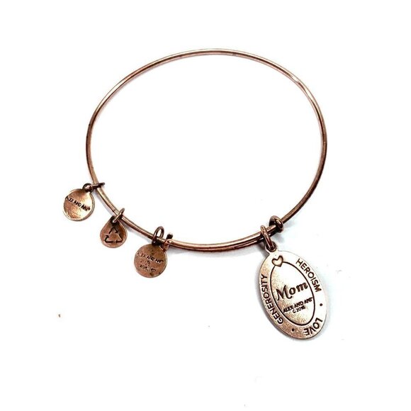 Alex and Ani Mom Charm Bracelet Rose Gold Finish - Expands 2"- 3.5" - Picture 3 of 3